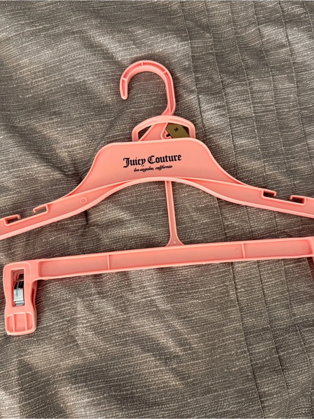 Juicy Couture Hanger Pink California Logo Plastic 2 Piece Shirt Pants Shorts New